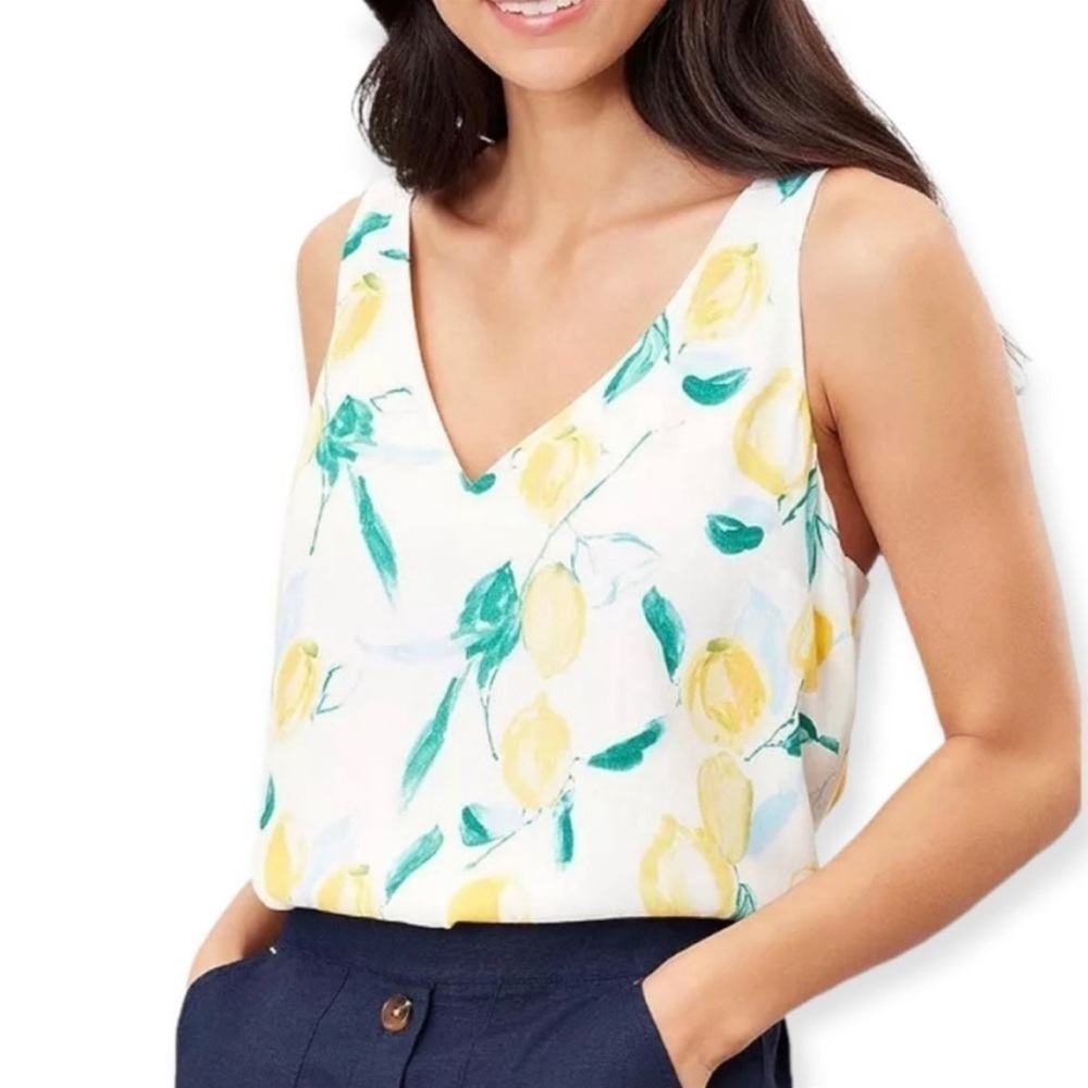 Joules Kyra Cami Top Lemon Tree Lined New With Tag UK 18 US 14